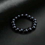 10mm Jet Black Beaded Bracelet