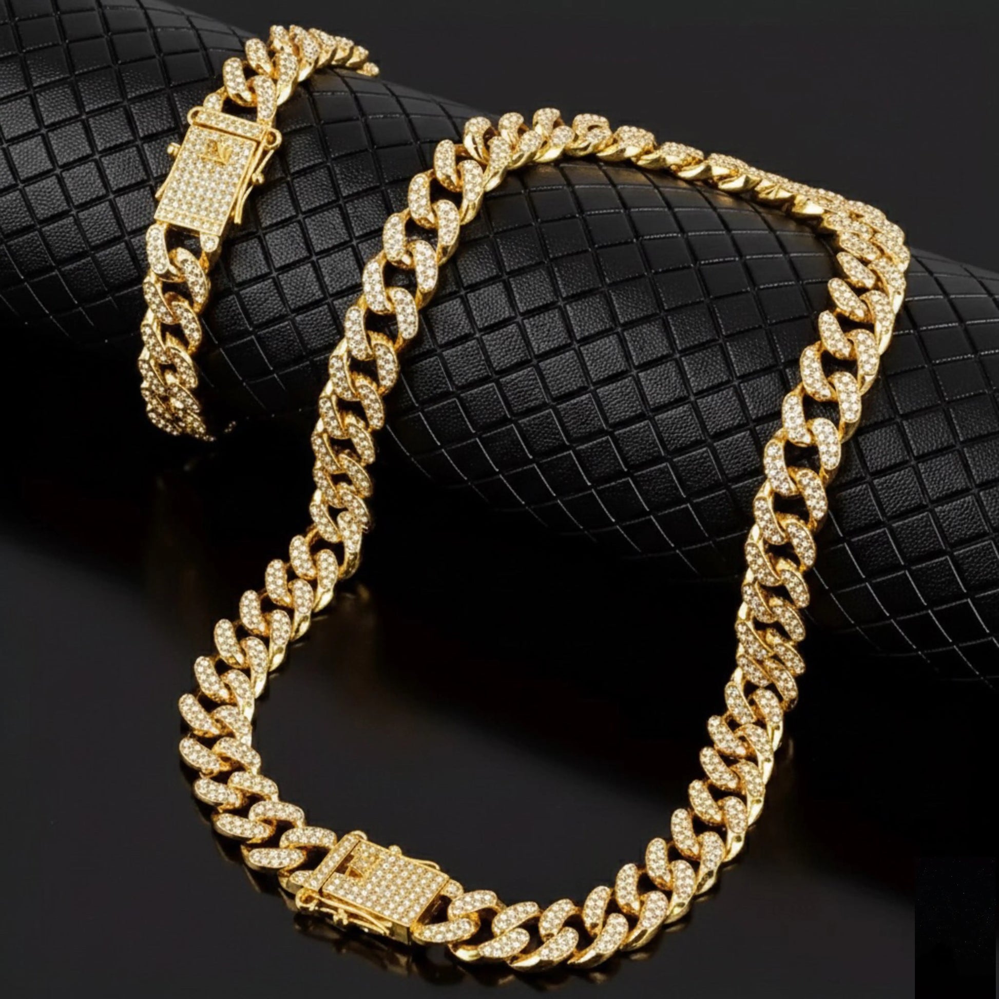 Luxury Iced Out Cuban Link Chain & Bracelet Set – Silver Plated Hip Hop Jewelry NEOLIGHT