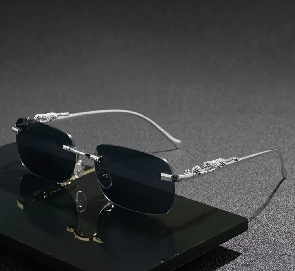 “Luxury Cheetah Rimless Sunglasses – Premium Color Stylish Shades for Men & Women” NEOLIGHT