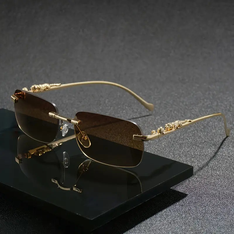 Cheetah style sunglasses rimless & stainless steel with High Quality