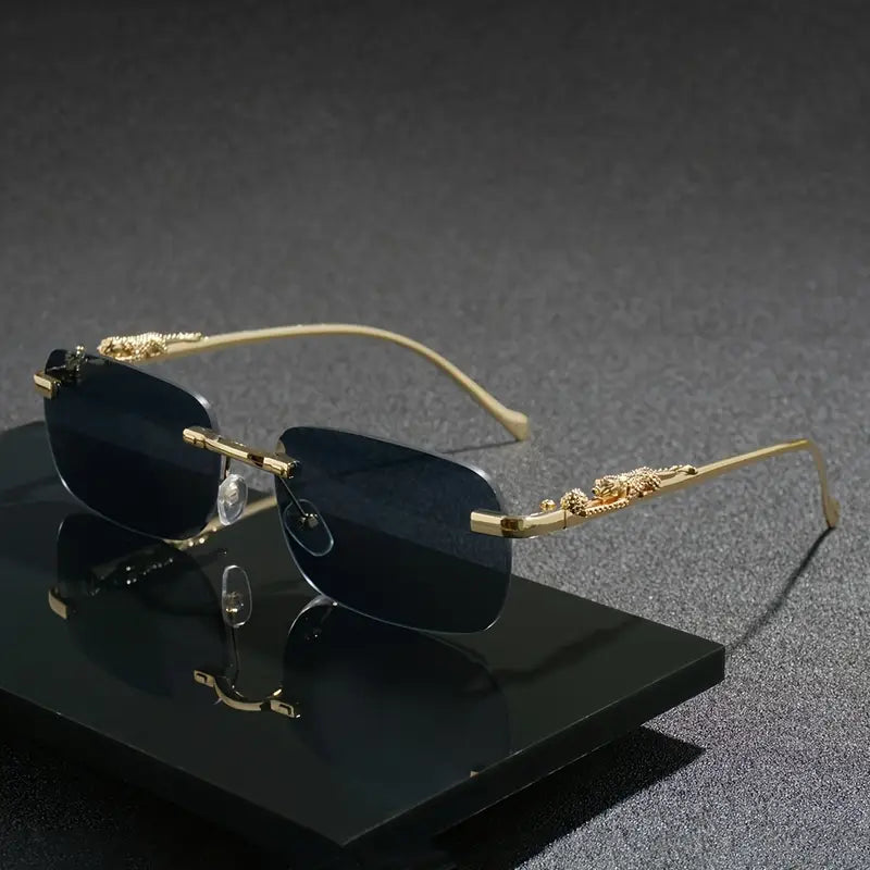 Cheetah style sunglasses rimless & stainless steel with High Quality