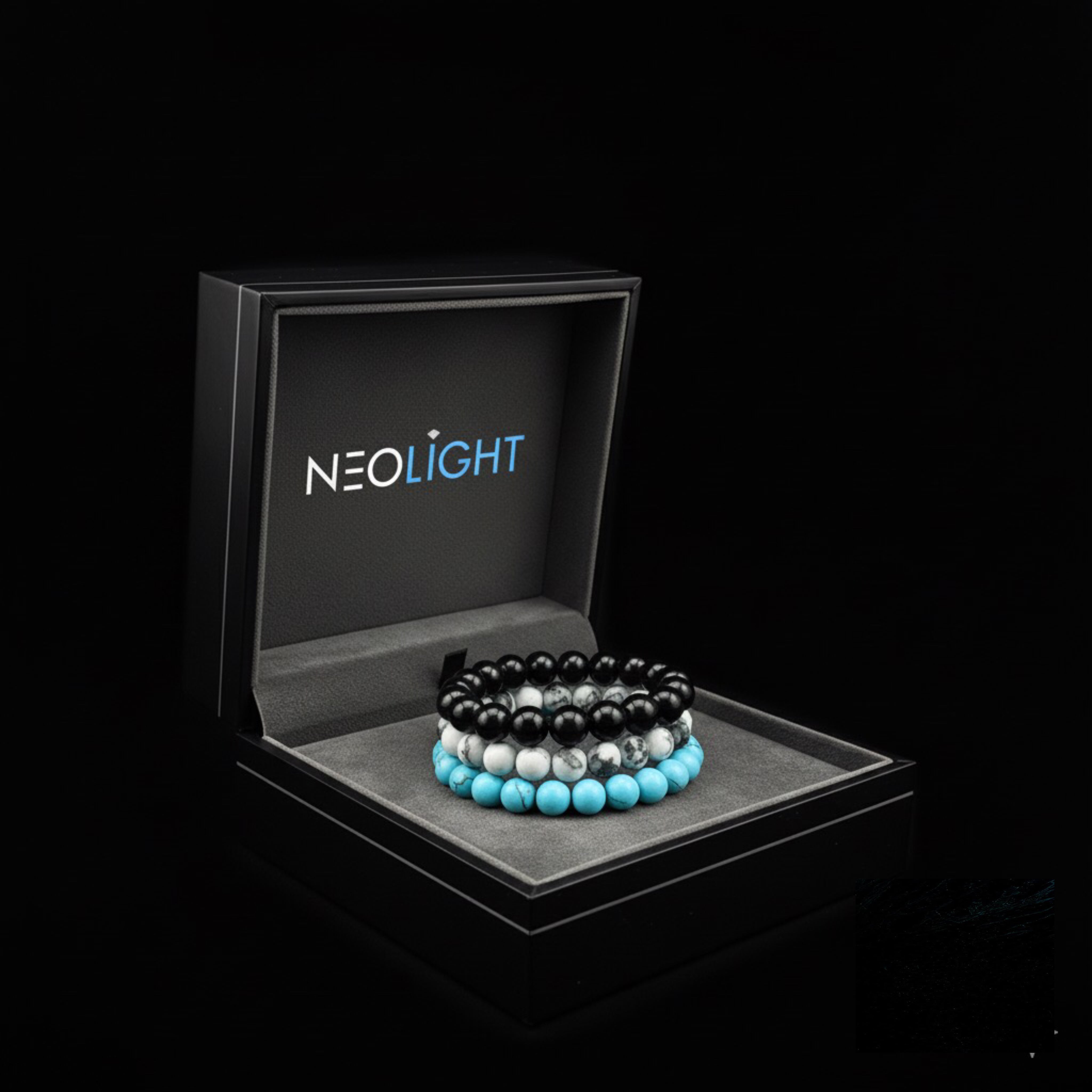 Multi-Color Natural Stone Bracelet – Stress Relief, & Non-fading shine with 3pack bundle.