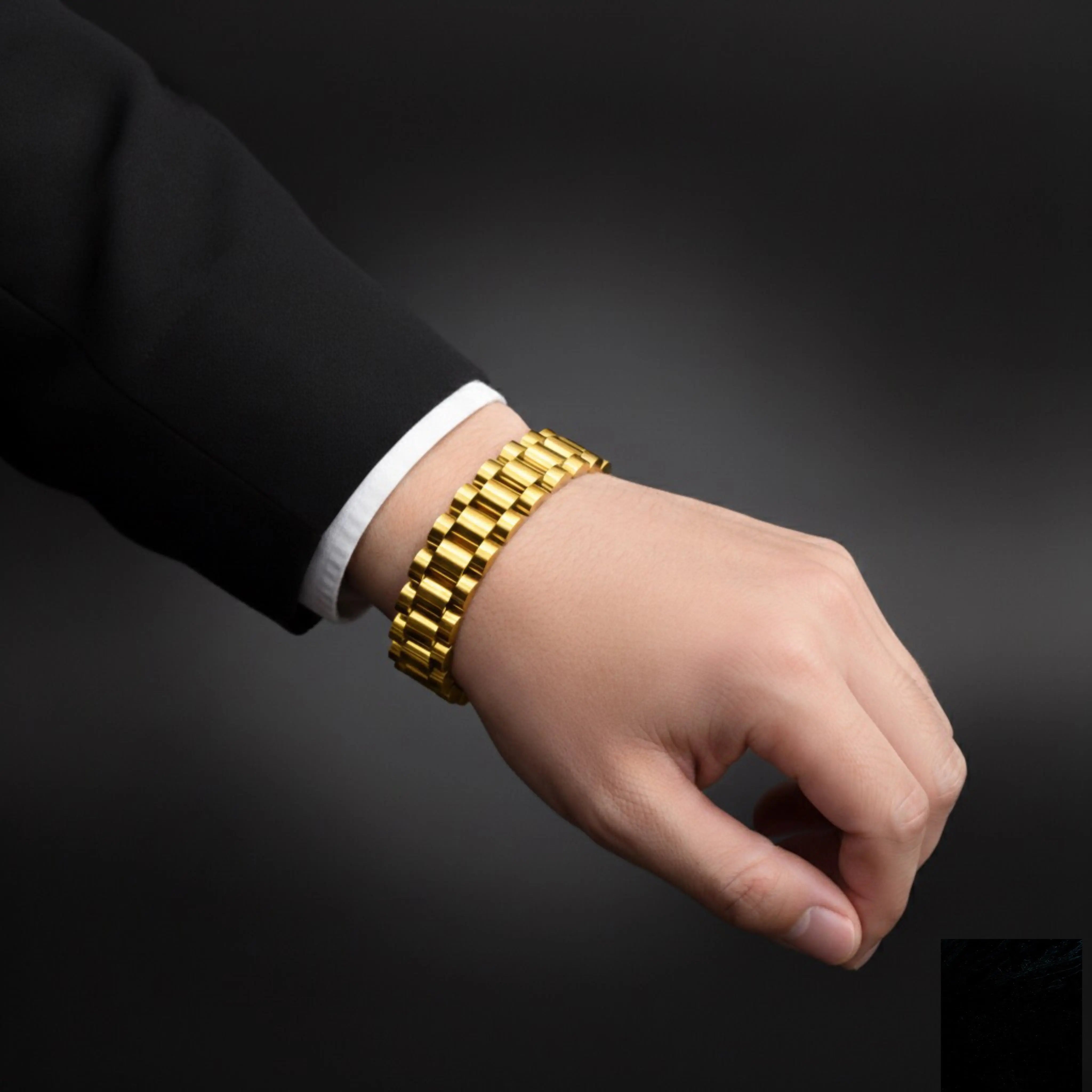 “Men’s Gold Plated Luxury Link Bracelet – Heavy Duty Stainless Steel Wristband Jewelry NEOLIGHT