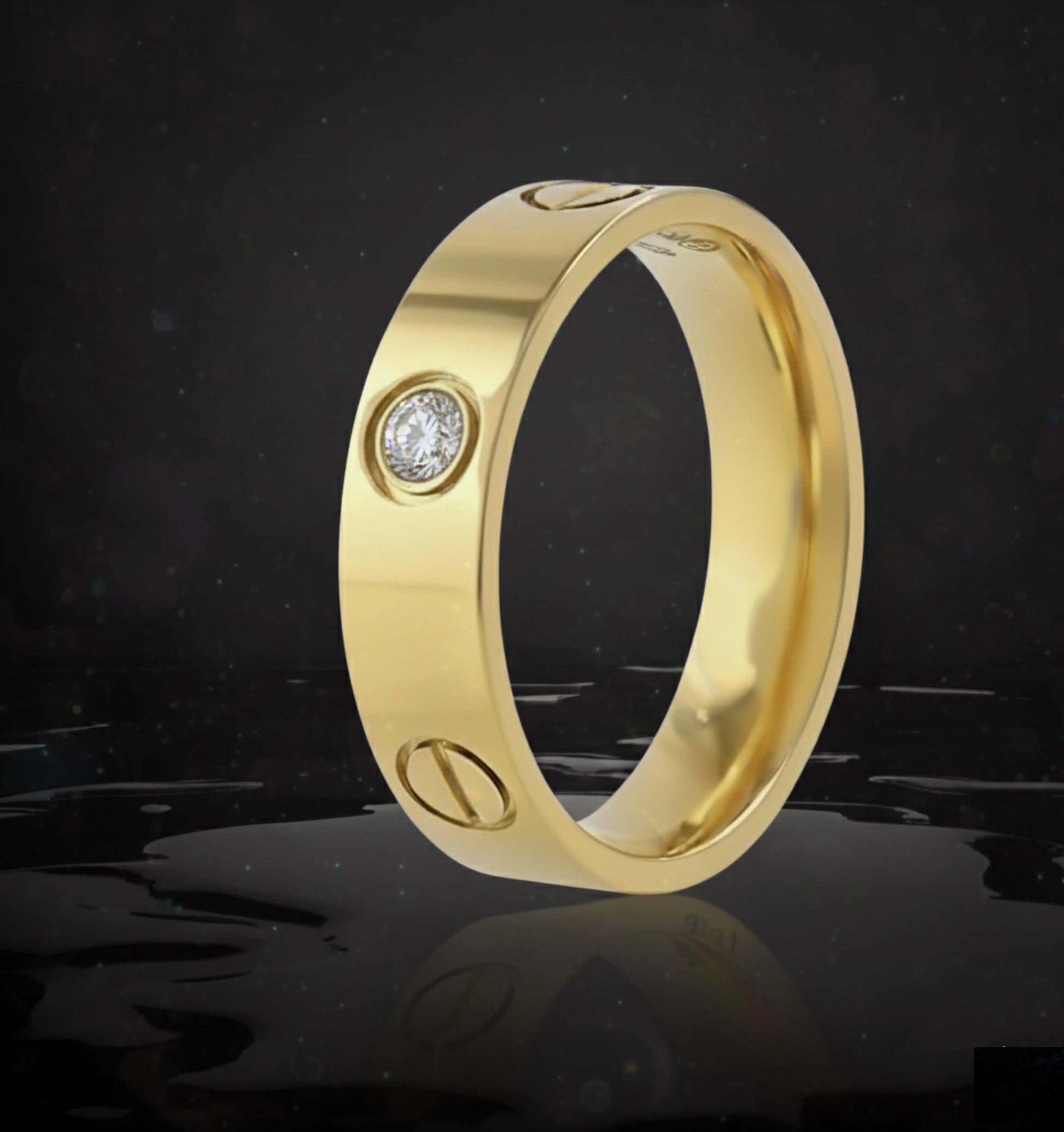 Gold Polished Ring with High-Quality Diamond &Long-Lasting Color & Choice for the Rich. NEOLIGHT